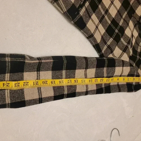 Ann Taylor Blazer Plaid Womens Medium Wool Blend Jacket Black Beige Academia y2k - Picture 6 of 7